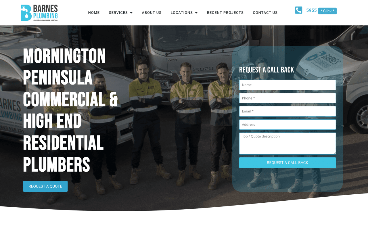 Barnes Plumbing website