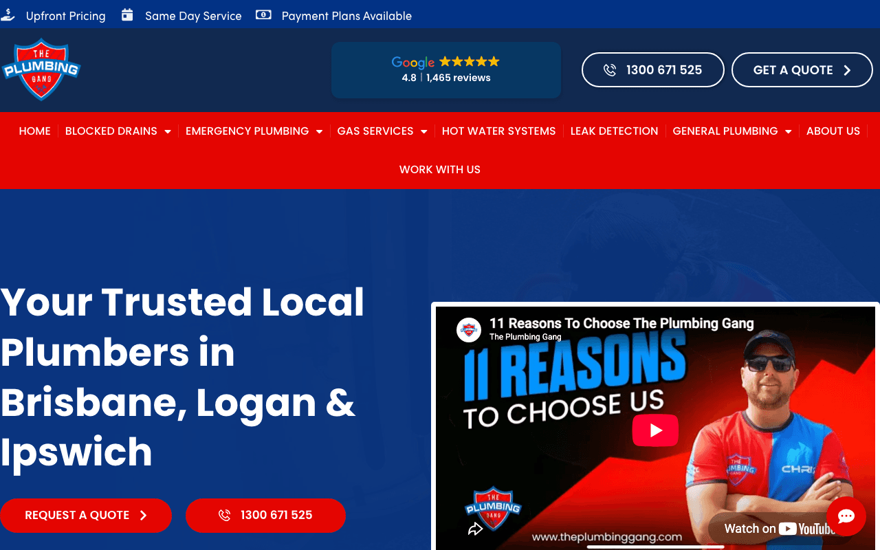 The Plumbing Gang website